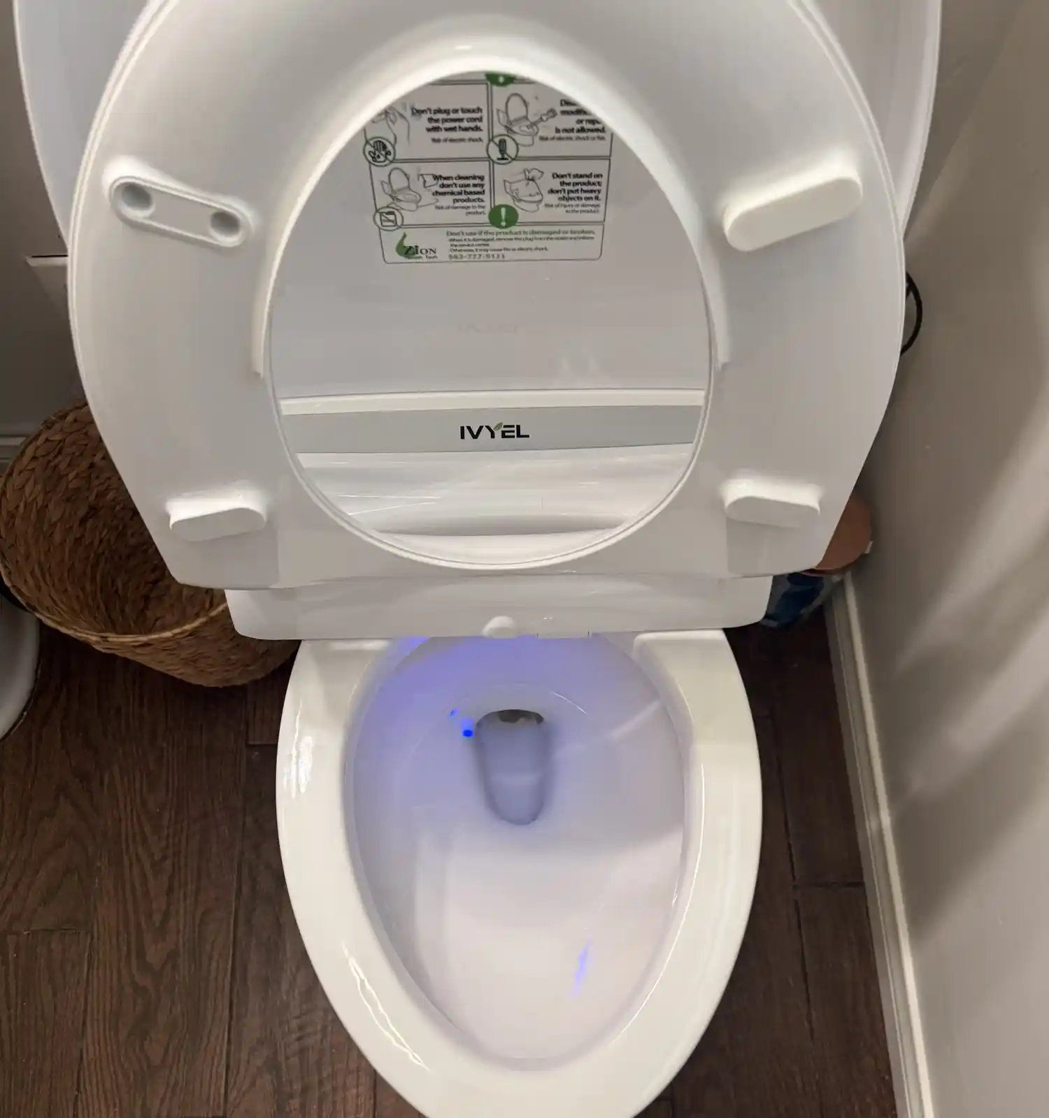 The same toilet bowl clean and white, after cleaning