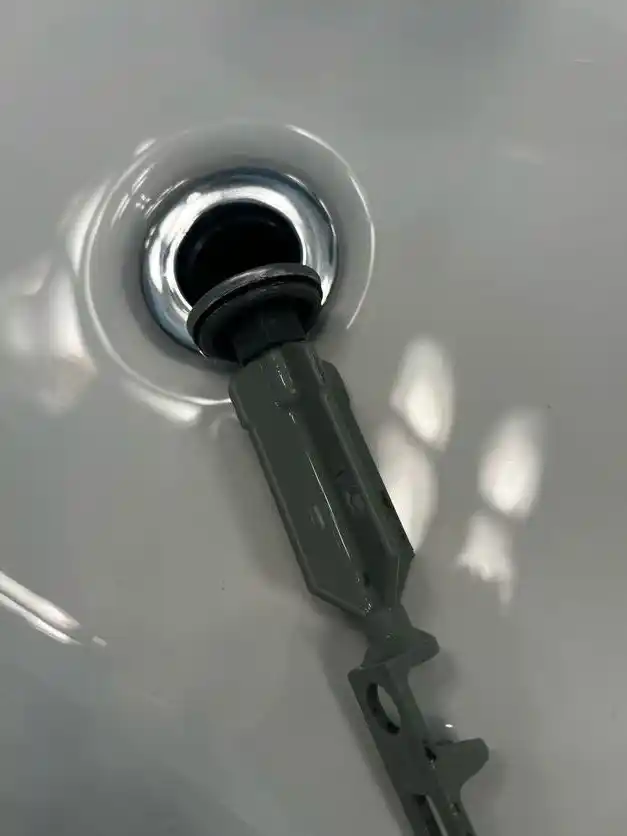 The same drain stopper clean, after cleaning